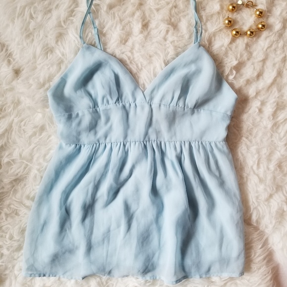 Johnny Martin Tops - Light Blue Baby Doll Lined Tank